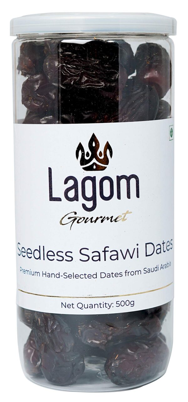 Lagom Gourmet Seedless Safawi Dates 500G,Saudi Arabia Dates,All Natural,No Preservatives,No Added Sugar,Gluten Free,Vegan,Plant Based,Non Gmo,Dates Dry Fruits,Khajur,Khajoor,Khejur - Fast Shipping to USA & Canada