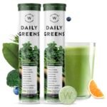 Wellbeing Nutrition Daily Greens | Wholefood Multivitamins with Vitamin C, Zinc, B6 for Immunity & Detox with Organic Certified Plant Superfoods & Antioxidants (15 Effervescent Tablets) Pack of 2