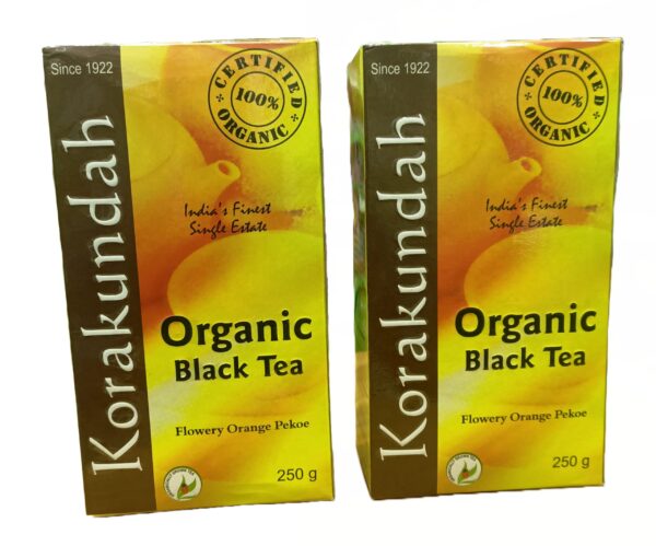 KORAKUNDAH Organic Black Tea 250 g | Pack of 2 | Total 500 g | India's Finest Single Estate Organic Tea | Chamraj Nilgiri Tea - Fast Shipping to USA & Canada