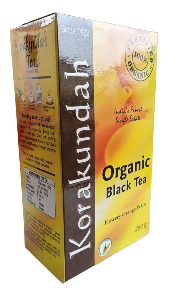 KORAKUNDAH Organic Black Tea 250 g | Pack of 1 | Total 250 g | India's Finest Single Estate Organic Tea | Chamraj Nilgiri Tea - Fast Shipping to USA & Canada