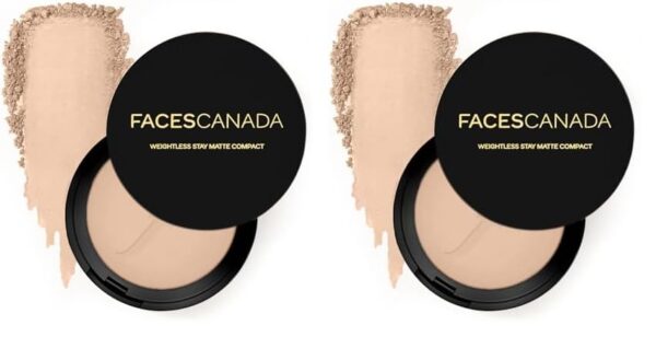 FACESCANADA Weightless Stay Matte Finish Compact Powder - Ivory, 9 G | Non Oily Matte Look | Evens Out Complexion | Hides Imperfections | Blends Effortlessly | Pressed Powder For All Skin Types - Fast Shipping to USA & Canada