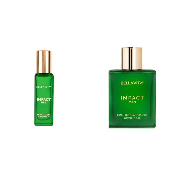 Bella Vita Luxury Impact Man Eau De Cologne Impact Man Liquid Eau De Cologne Perfume With Mandarin Orange Patchouli Cedar Woody Citrusy Long Lasting Edc Fragrance Scent For Men 100Ml, 20 Ml,Green - Fast Shipping to USA & Canada