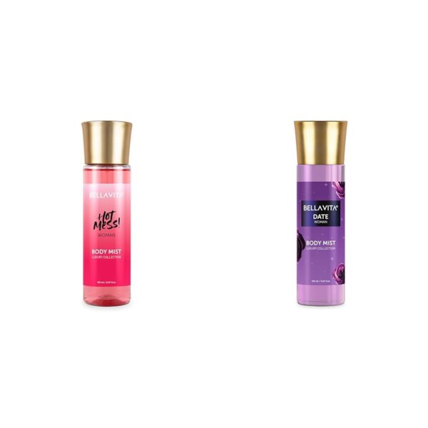 Bella Vita Luxury Hot Mess Woman Body Spray Mist with Citrus Mandarin Passionfruit Rose Jasmine Vanilla & Musk Long Lasting Fragrance 150ML Date Women Body Spray Mist Perfume - Fast Shipping to USA & Canada