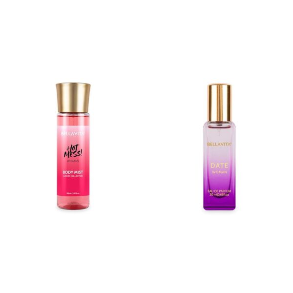 Bella Vita Luxury Women Hot Mess Woman Body Spray Mist With Citrus Mandarin Passionfruit Rose Jasmine Vanilla & Musk Long Lasting Fragrance 150Ml Date Woman Eau De Parfum,Assorted - Fast Shipping to USA & Canada