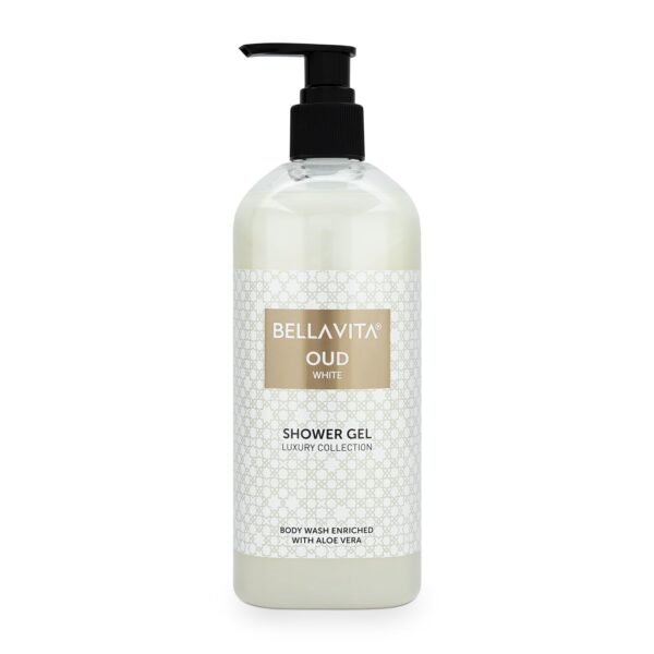 Bella Vita Luxury OUD WHITE Unisex Body Wash Refreshing Shower Gel for Deep Cleansing, Hydrating, Moisturising, Softer & Smoother Skin with Aloe Vera 500 ml - Fast Shipping to USA & Canada