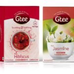 GTEE Green Tea Bags - Jasmine & Hibiscus Tea Bags, 25 Tea bags (Pack of 2) - Fast Shipping to USA & Canada