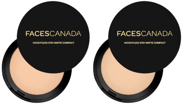 FACESCANADA Weightless Stay Matte Finish All Compact Powder, 9 g - Beige & Weightless Stay Matte Finish Compact Powder 9 g - Natural - Fast Shipping to USA & Canada