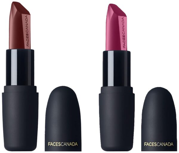 FACESCANADA Weightless Matte Lipstick - Brown Ashes 25 (Brown) & FACES CANADA Weightless Matte Lipstick - Hot Plum 24 (Plum) - Fast Shipping to USA & Canada