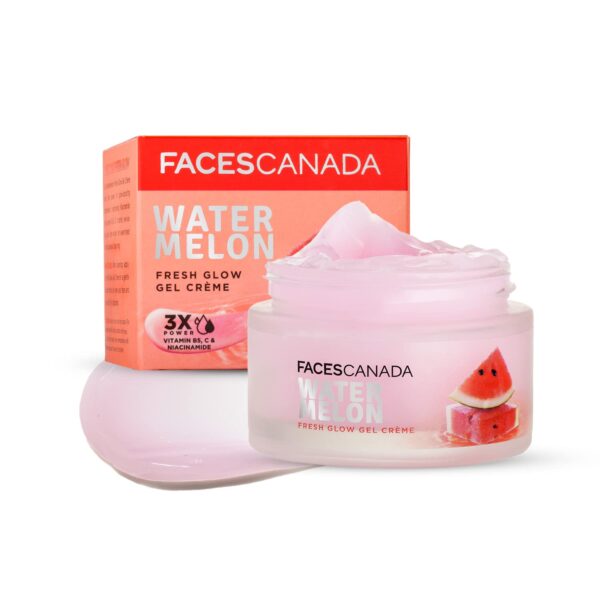 FACESCANADA Watermelon Fresh Glow Gel Creme, 50g | Niacinamide & Vitamin C & B5 | Youthful Glow | No Hyperpigmentation | Soft & Smooth Skin| Refreshing Face Moisturiser For All Skin Types | Vegan - Fast Shipping to USA & Canada