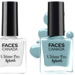 FACESCANADA Splash Glossy Finish Nail Enamel, White O White 14, 8 Ml & Faces Splash Glossy Nail Enamel, Frozen 40, 8 Ml - Fast Shipping to USA & Canada