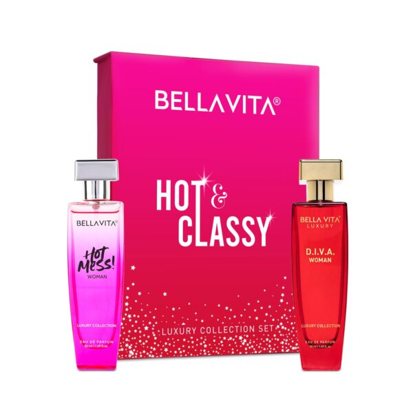 Bella Vita Luxury Hot & Classy Gift Set for Women 2 x 50Ml with Hot Mess, D.I.V.A. Perfume|Floral, Woody Long Lasting EDP Fragrance Scent - Fast Shipping to USA & Canada
