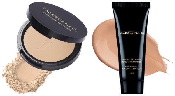 FACESCANADA Weightless Light Coverage Stay Matte Compact pressed Vitamin E&Shea Butter,Spf-20 Sand 04,9 G And Weightless Matte Finish Foundation For All Skin Types,Mini - Sand,18 Ml,Pack Of 1 - Fast Shipping to USA & Canada