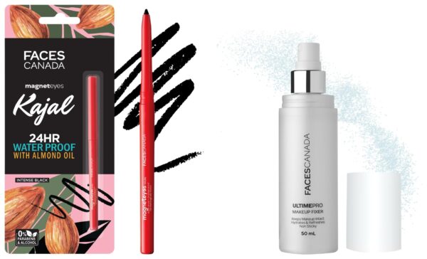 FACESCANADA Ultime Pro Makeup Fixer 50 Ml And Faces Canada Magneteyes Kajal - Black, 0.35G Almondoil & Vitamine - Fast Shipping to USA & Canada