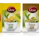 GTEE Green Tea Bags - Lemon & Ginger & Green Tea Bags - Ginseng, 25 Tea bags (Pack of 2) - Fast Shipping to USA & Canada