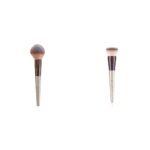 Swiss Beauty Compact Powder Brush, Silver & Swiss Beauty Foundation Blender Brush for Makeup | Synthetic Fibres | Easy Blending - Fast Shipping to USA & Canada