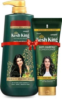 Kesh King Anti-Hairfall Shampoo 600ml + Anti-Hairfall Conditioner 200ml (2 Items in the set) - Fast Shipping to USA & Canada