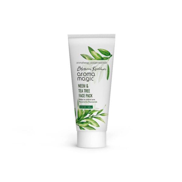 Aroma Magic Neem & Tea Tree Face Pack- 100 gm (Pwrd by Nicinamide) - Fast Shipping to USA & Canada