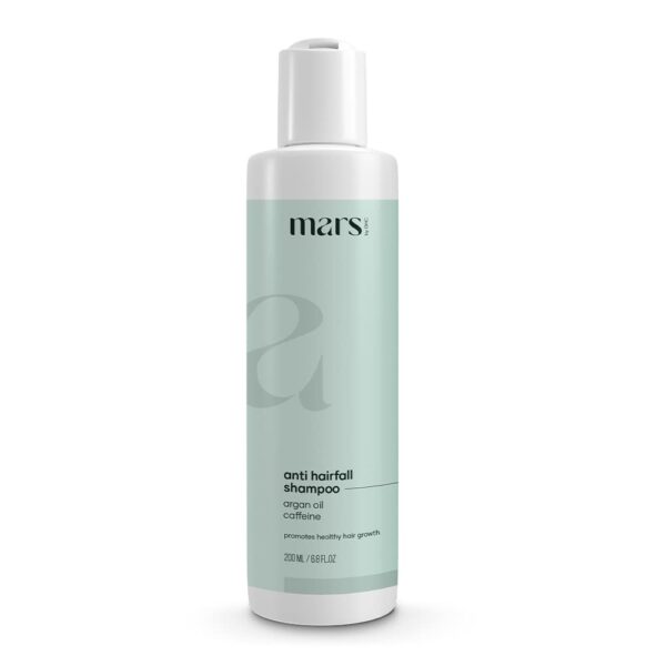 mars by GHC Anti Hair Fall Hair Shampoo, Prevents Hairfall & Promotes Stronger Hair Growth, Powered With Aloe Vera, Argan Oil & Caffeine | Paraben, SLS & Sulphate Free (200 ml - Pack of 1) - Fast Shipping to USA & Canada