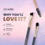 MARS Eye Enchanted Dual-Ended Brush Set of 3 | Perfect For Eye Makeup | Eyebrow Brush with Spoolie | Small Blending & Flat Brush | Eyeliner & Flat Crease Brush | Soft Bristles | Compact & Travel Friendly - Fast Shipping to USA & Canada - Image 4