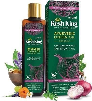 Kesh king Ayurvedic Onion Oil Non Sticky Anti Hair Fall Hair Growth Oil 200ml - Fast Shipping to USA & Canada