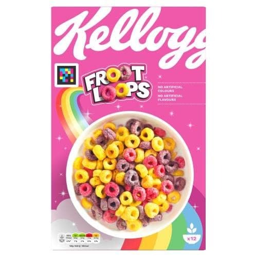 Kellogg's Froot Loops Mixed Fruit Cereal No Artifical Colours Taste The Fun, Source Of Fiber, Delicious 375g - Fast Shipping to USA & Canada