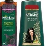 Kesh king Ayurvedic Onion Oil Non Sticky Anti Hair Fall Hair Growth Oil 200ml & Kesh King Scalp and Hair Medicine Anti-Hair fall Shampoo 600ml - Fast Shipping to USA & Canada