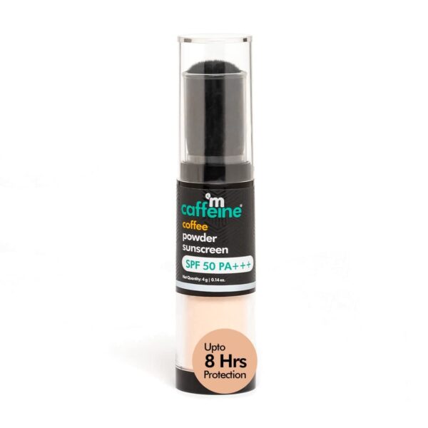 mCaffeine 100% Mineral Powder Sunscreen SPF 50 PA+++ for Oily Skin | Mattifying, Water Resistant & Zero White Cast | Travel Friendly & Easy to Apply - Fast Shipping to USA & Canada