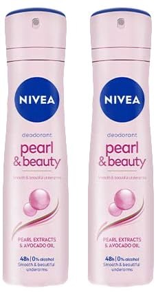 Nivea Deodorant, Spray Pearl & Beauty for Women, 150ml (Pack of 2) - Fast Shipping to USA & Canada