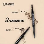 MARS Micro Precision Brow Pencil with spoolie | Retractable & Easy Glide | Long Lasting & Natural Finish | 0.4 g | Brown - Fast Shipping to USA & Canada - Image 6