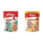 Kellogg's Muesli 22% Fruit Magic High in Vitamin C, 500g Pack With 20% Nuts Delight, 750g Pack Both are Breakfast Cereal, High in Fibre, High in Iron and Naturally Cholesterol Free - Fast Shipping to USA & Canada - Image 2