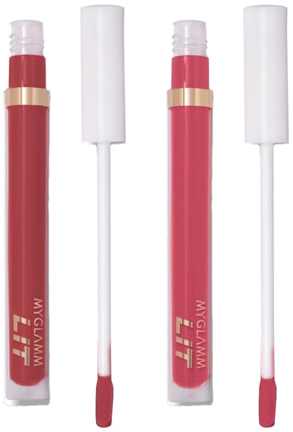 MyGlamm LIT Liquid Matte Lipstick-Daterview (Plum)-3 ml & MyGlamm LIT Liquid Matte Lipstick-Sugar Mama (Brown)-3 ml - Fast Shipping to USA & Canada