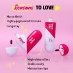 MyGlamm POPxo Liquid Lipstick & Lip Gloss Kit - Situationships (Pink) | Lip Gloss & Lipstick Combo for Women| Twisting Heart Shape | Long Lasting Matte Liquid Lipstick | Hi-Shine Lip Gloss |2.5ml each - Fast Shipping to USA & Canada - Image 5