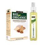 INDUS VALLEY Organic (Sandalwood Face Pack + Aloevera Cucumber Toner) Pack of 200g + 250ml - Fast Shipping to USA & Canada - Image 2