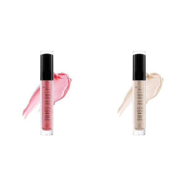 Swiss Beauty Shine & Plump | Non - Sticky and Hydrating Lip Gloss - 02, 4ml&Swiss Beauty Shine & Plump Lip Gloss -01, 4ml - Fast Shipping to USA & Canada