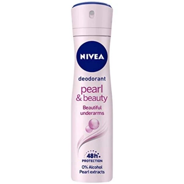 NIVEA Pearl And Beauty Deodorant, Spray, Female 48Hours, 150Ml - Fast Shipping to USA & Canada