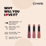 MARS Matte Box Set of 3 Lipsticks for Women | Long-Lasting | Smooth Finish | Moisturising | One Swipe Pigmentation | (3x3.2 gm) (02-Peaches & Nudes) - Fast Shipping to USA & Canada - Image 5
