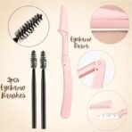 HUDA GIRL Dual Color 2in1 Hairline Powder & Eyebrow Filler for Women, Eyebrow Shaper Kit including Instant Hair touch Up Stick Black n Brown with Eyebrow Razor, 2Pcs Eyebrow Brush / Spoolie & 3 Brow Stencils - Fast Shipping to USA & Canada - Image 4