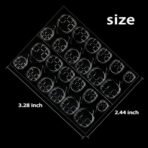 HUDA GIRL Nail Extensions for Women - Grid Flowers Acrylic Nails with Half Round Pearls & 3D Charms With 192 Double-Sided Nail Glue Tabs, Nail Glue for Press on Nails - Fast Shipping to USA & Canada - Image 6