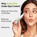 mCaffeine Green Tea Under Eye Cream to Reduce Fine Lines, Wrinkles & Dark Circles | 3% Caffeine, 1.5% Vit C & Peptides to Reduce Puffiness & Refresh Skin | Cooling Gel & Roller for Men & Women-15 ml - Fast Shipping to USA & Canada - Image 3