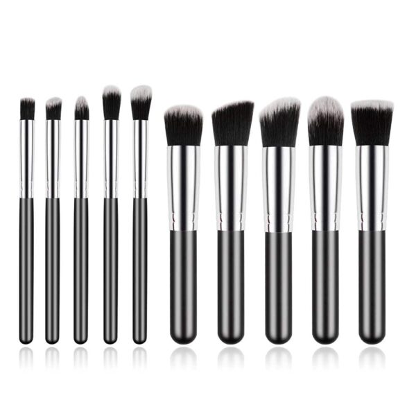 HUDA GIRL Makeup Brush Set, 10pcs Premium Synthetic Makeup Brushes, Soft and non-shedding, Foundation, Blending, Face Powder, Eyeshadow, Makeup Combo brush kit (Black) - Fast Shipping to USA & Canada