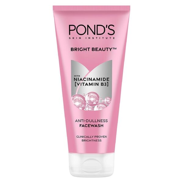 POND's Bright Beauty Anti-Dullness & Brightening Facewash With Niacinamide | For Glass-Skin Like Shine And With 4X Visibly Brighter Skin, 200Gm - Fast Shipping to USA & Canada