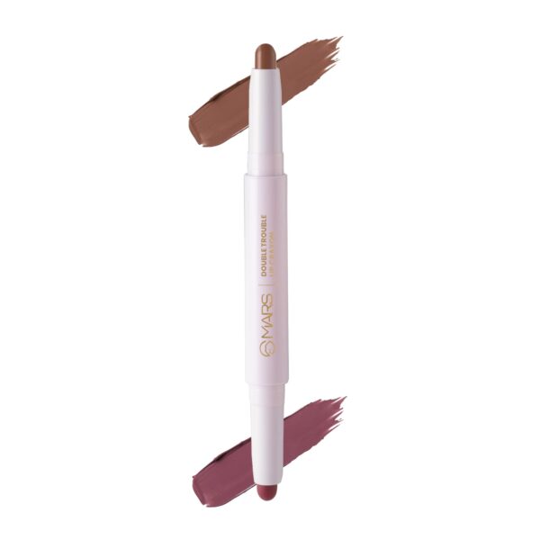 MARS Double Trouble 2-in-1 Retractable Lip Crayon | Long Lasting | Matte finish | Smudge proof & Kiss Proof Lipstick for Women (4.0 gm) (12-Choco-Cherry) - Fast Shipping to USA & Canada
