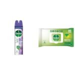 Dettol Multi Surface Sanitizer Disinfectant Spray (Orchard Bloom) + Original Multi-Use Skin & Surface Wet Wipes Combo - Fast Shipping to USA & Canada