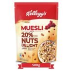 Kellogg's Chocos, High in Protein, B Vitamins, Calcium And Iron, 1.2kg Pack + Kellogg's Muesli with 20% Nuts Delight Pouch, 500 g - Fast Shipping to USA & Canada - Image 6