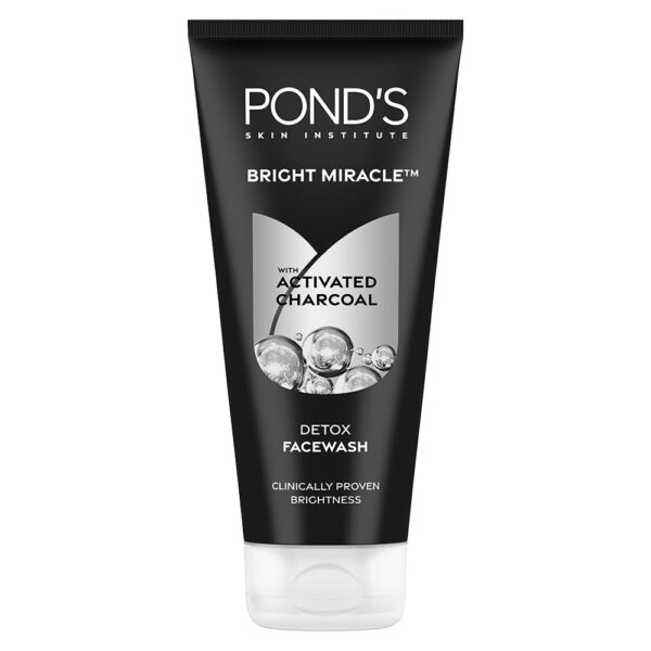 POND'S Bright Miracle Detox Facewash | 10X Power of Activated Charcoal| For Deep Cleaned Skin | Reveals Glow, Pollution Clear Face Wash, 200gm - Fast Shipping to USA & Canada
