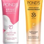 POND's Serum Boost Sunscreen Prevent And Fade Dark Patches & Ponds Bright Beauty Spotless Glow Facewash For Sensitive Skin With Vitamin SPF 35 B3 100G Combo, Pack Of 1 - Fast Shipping to USA & Canada
