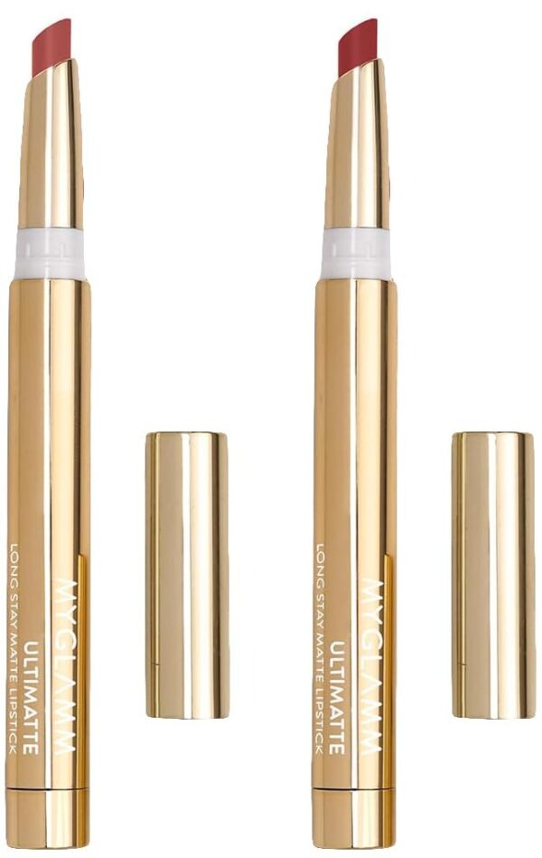 MyGlamm Ultimatte Long Stay Matte Lipstick - Fiery (Pink) & MyGlamm Ultimatte Long Stay Matte Lipstick - Foxy (Pink) - Fast Shipping to USA & Canada