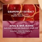 mCaffeine Glow Boost Grapefruit Body Scrub | Tan Removal | AHA- Lactic & Glycolic Acid, Niacinamide | Vitamin C Rich Grapefruit for Glowing, Soft & Smooth Skin | Remove Dry, Dead Skin | Fruity Grapferuit Aroma - 175g - Fast Shipping to USA & Canada - Image 4