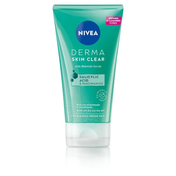 NIVEA Derma Skin Clear Anti-Blemish Scrub With Salicylic Acid & Niacinamide Reduces Blackheads - Fast Shipping to USA & Canada