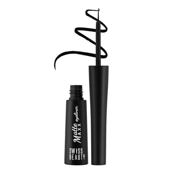 Swiss Beauty Matte Max Liquid Eyeliner | Smudge-proof | Quick Drying | With Fine Tip precise application | Black, 4g | - Fast Shipping to USA & Canada